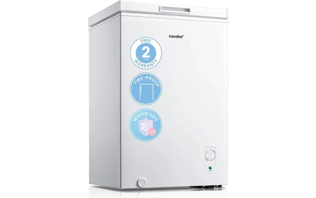 Comfee White Black 99l Freestanding Chest Freezer With Digital Temperature Control - White