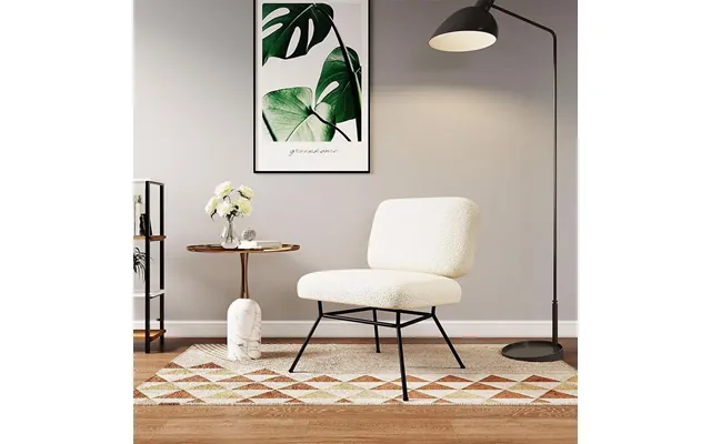 H 80cm Faux Wool Cocktail Chair Metal Frame Occasional Chair