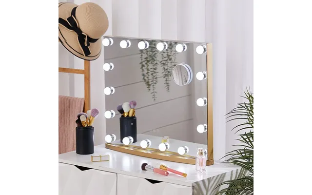 Hollywood Lighted Rectangle Led Metal Makeup Mirror