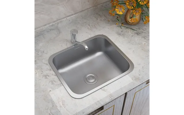 Inset Single Bowl Sink Stainless Steel Kitchen Deep Sinks Large Capacity - 41cm W X 36cm D X 20