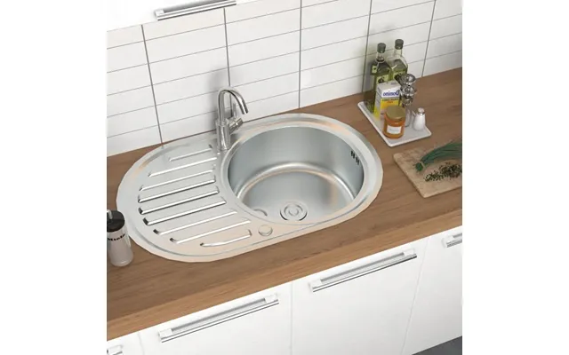 Large Inset Stainless Steel Kitchen Sink - 70cm W X 50cm D X 17