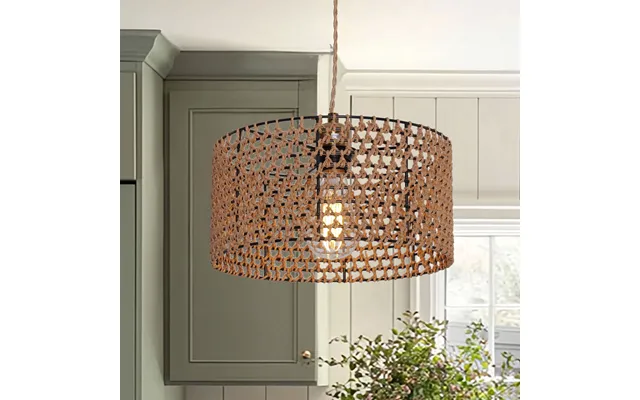 Lightsin Boho Paper Rope Iron Pendant Light For Cozy Interiors - 3 Unit