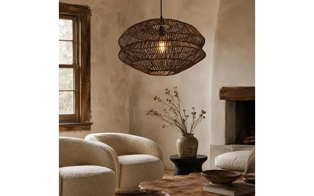 Lightsin Eco Friendly Rattan Pendant Light Handwoven Rustic Farmhouse Ceiling Light