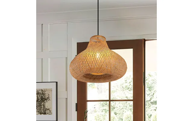Lightsin Gourd Bamboo Pendant Light Handwoven Eco-friendly Ceiling Light For Living Room & Kitchen Decor - 1 Unit