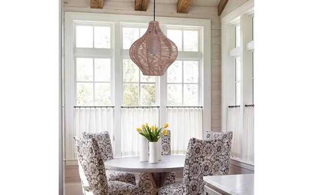 Lightsin Minimalist Handmade Wooden Rattan Pendant Light - 1 Unit