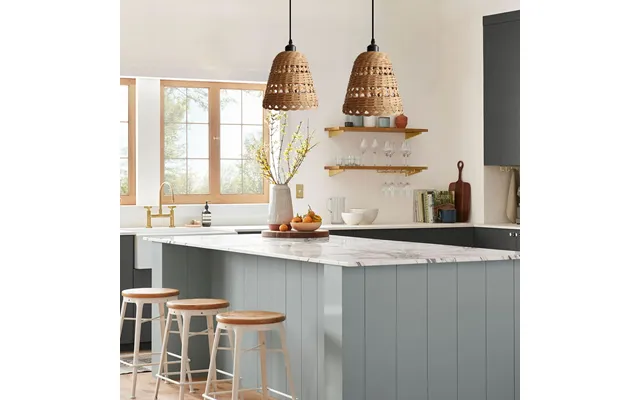 Lightsin Modern Bamboo Handwoven Warm Glow Pendant Light - 3 Unit