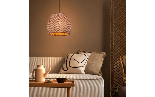 Lightsin Woven Rattan Ceiling Light With Wave Details For Modern Ceiling Lights - 31cm Dia