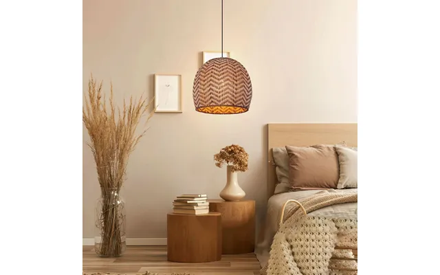 Lightsin Woven Rattan Ceiling Light With Wave Details For Modern Ceiling Lights - 43cm Dia