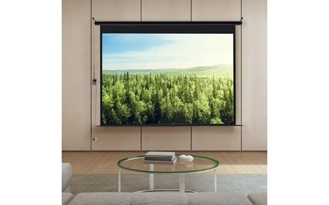 Motorized Electric Projector Screen With Remote Control - 195cm W X 128cm H