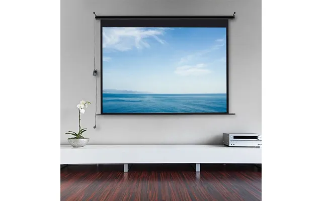Motorized Electric Projector Screen With Remote Control - 227cm W X 152cm H