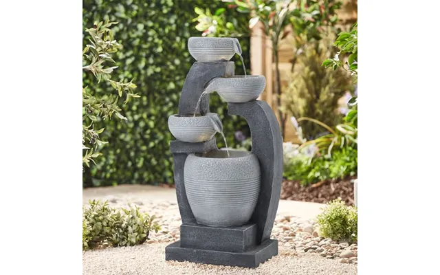 Outdoor Decor Solar-powered Water Fountain Rockery Decor With Led Light