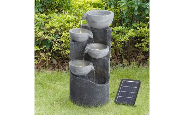 Outdoor Solar-powered Water Fountain Rockery Decor With Led Light
