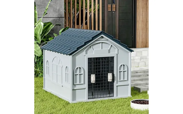 Plastic Dog House Kennel With Steel Door