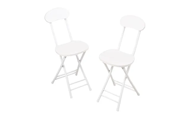 Portable Folding Dining Chair Compact Space Saving Seating - White Set Of 2