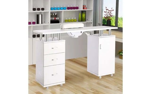 Professional Manicure Station Nail Table On Wheels With Dust Collector