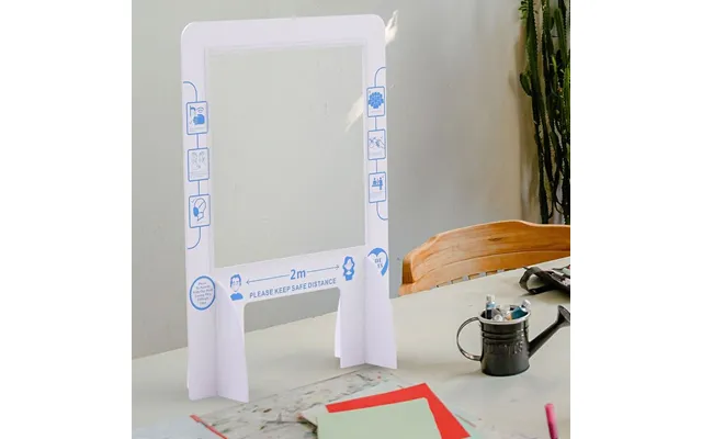 Protective Screen With Acrylic Window - White