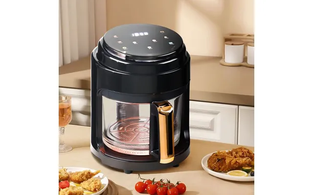 Small 2.2l White Black Visible Basket Air Fryer - Black