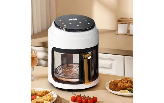 Small 2.2l White Black Visible Basket Air Fryer - White