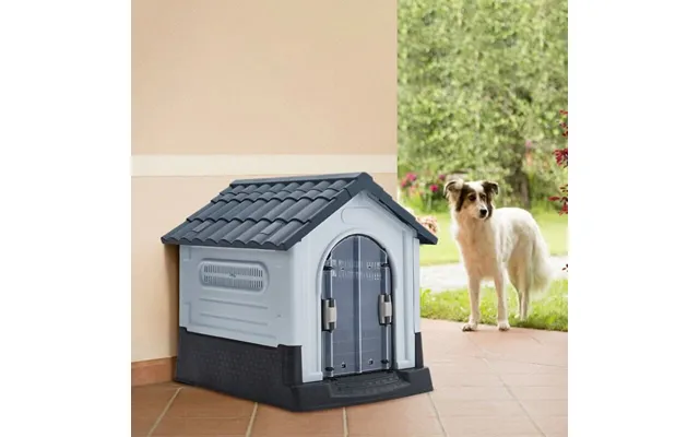Small Medium Weatherproof Comfortable Dog House Kennel With Skylight And Door - 70cm W X 84cm D X 76cm H