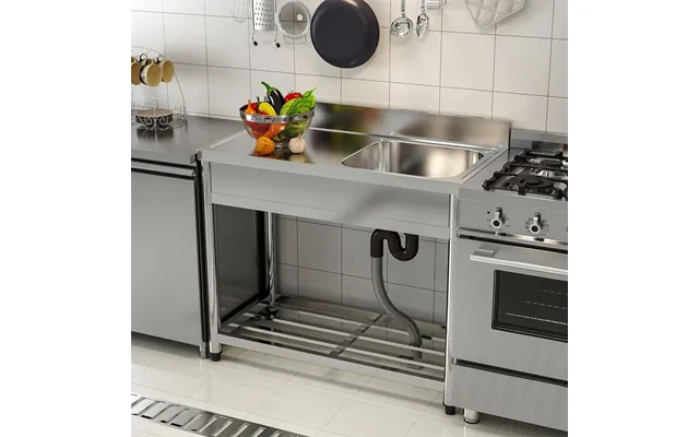 Stainless Steel One Compartment Commercial Sink With Left Drainboard