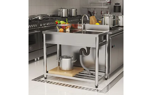 Stainless Steel One Compartment Commercial Sink With Right Drainboard - Version B