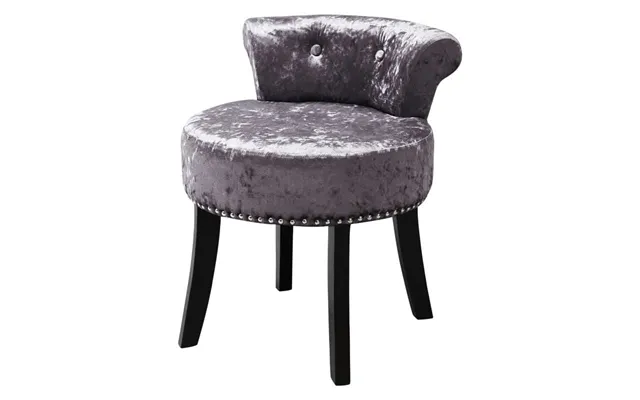 Velvet Upholstery Round Accent Chair Dressing Stool - Dark Grey
