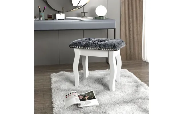 Vintage Floral Upholstered Dressing Stool - White 1 Unit