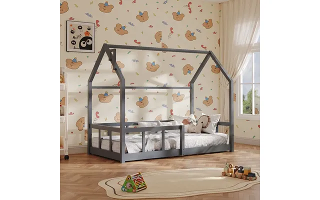 Wooden House Bed Frame - Gray