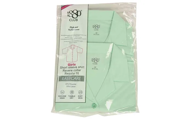 1880 Club Girls Venice Revere Short Sleeve School Blouse - 2 Pack In Lt Green