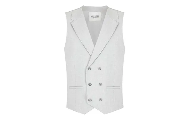 Benetti Edmund Double Breasted Waistcoat In Silver - 38