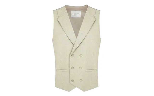 Benetti Edmund Double Breasted Waistcoat In Stone - 42