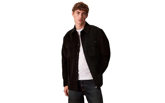 Calvin Klein Corduroy Pocket Shirt In Black - Xs
