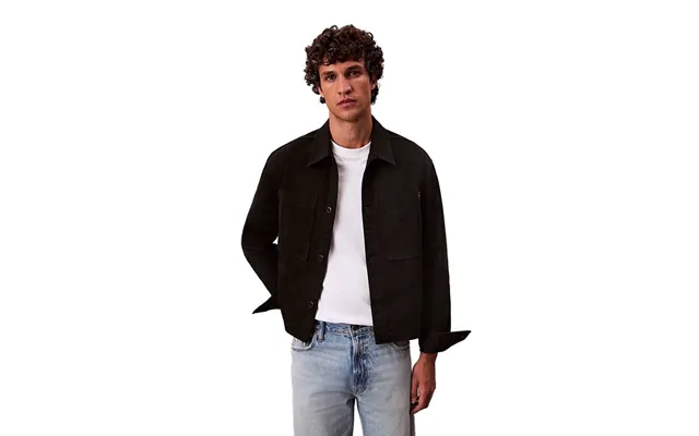 Calvin Klein Jeans Cotton Overshirt In Black - M