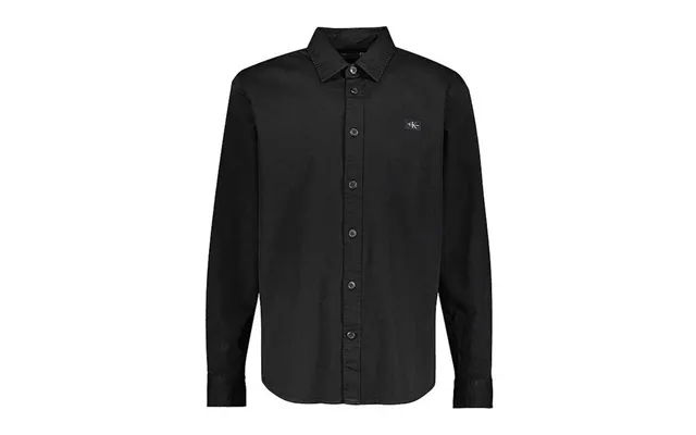 Calvin Klein Jeans Woven Label Twill Shirt In Black - M