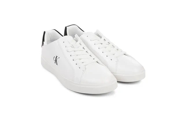 Calvin Klein Low Profile Cupsole Leather Trainer In White - 46