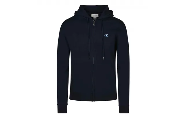 Calvin Klein Terry Monogram Fz Hoodie In Navy - M