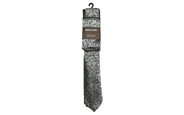Daniel Grahame Tie And Pocket Square Set In Dk Green - One