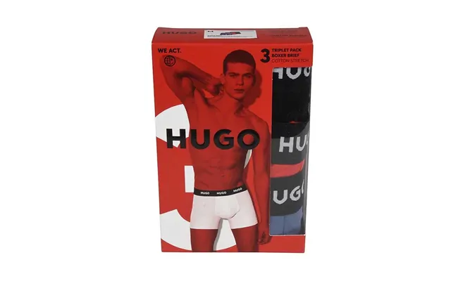 Hugo Red Boxer Brief 3 Pack In Blue - Xl