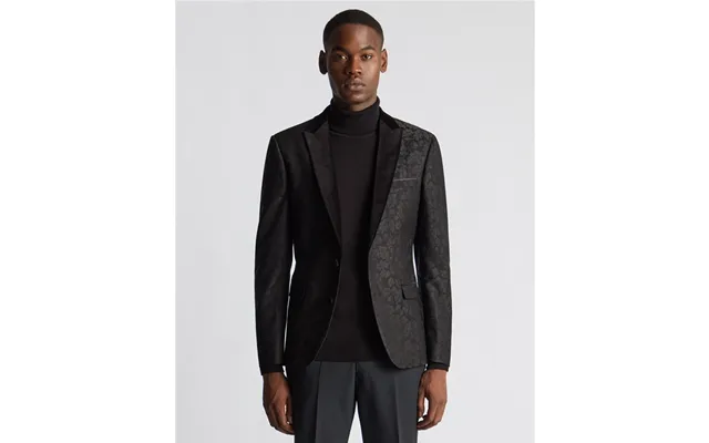 Remus Uomo Slim Fit Floral Dinner Jacket In Black - 38s