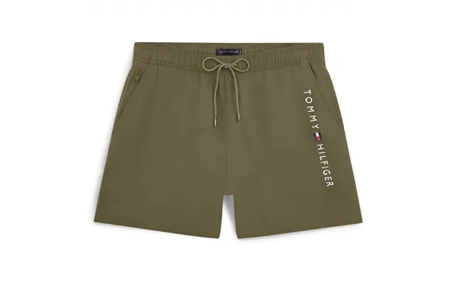 Tommy Hilfiger Drawstring Zip Pocket Swimming Shorts In Green - L