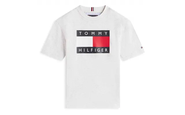 Tommy Hilfiger Kids Heritage Printed Flag T-shirt In Lt Grey - 3y