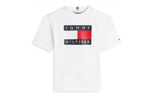 Tommy Hilfiger Kids Heritage Printed Flag T-shirt In White - 3y