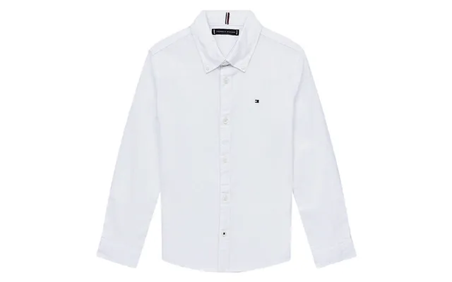Tommy Jeans Kids Stretch Oxford Shirt In White - 3y