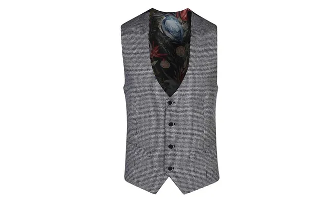 White Label Houndstooth Jasper Waistcoat In Navy - 50