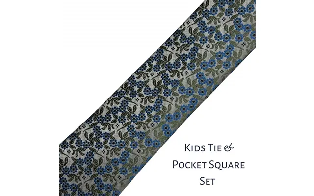Zazzi Boy's Tie & Pocket Square Set In Lt Green - One