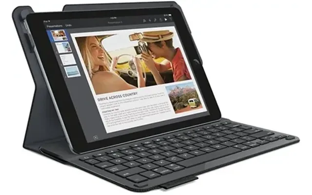 Logitech Type Carbon Black Textured Protective Case Keyboard Ipad Air 2 Used