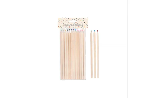 12 Natural Hex Shape Colouring Pencils Fn8532