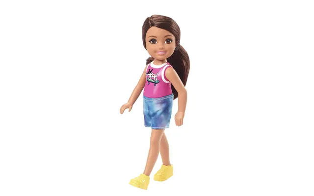 Barbie Club Chelsea Pink Top Brown Hair Doll