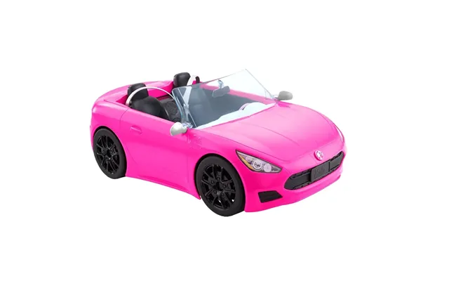 Barbie Convertible 2-seater Vehicle Pink Car With Rolling Wheels & Details