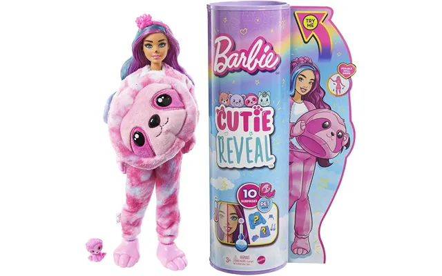 Barbie Cutie Reveal Fantasy Series Doll With Sloth Plush Costume - 10 Surprises